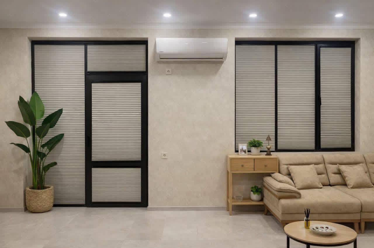 Pleated blinds in a modern interior — view 1