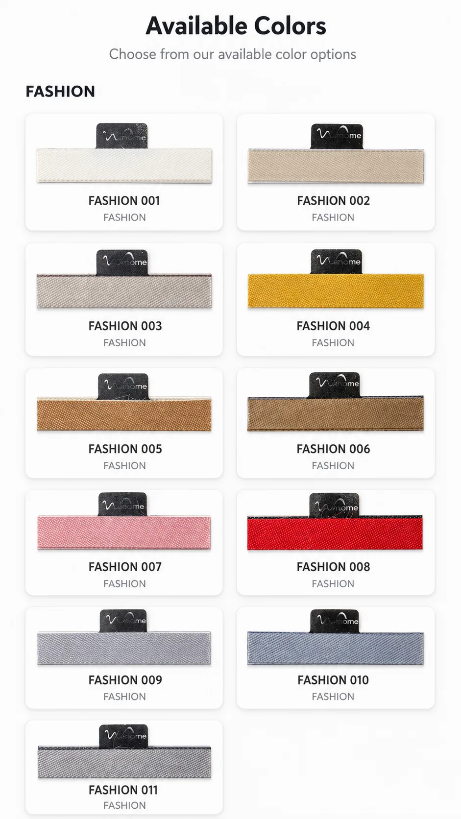 Pleated Blinds available color catalog page 1