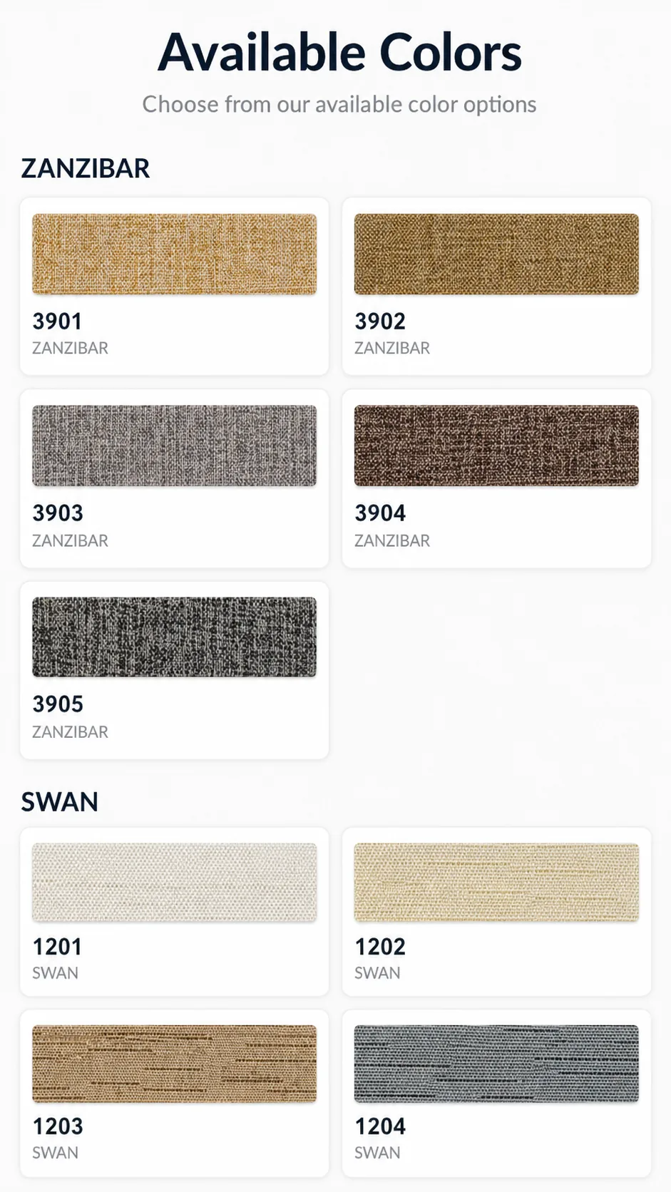 Pleated Blinds available color catalog page 5