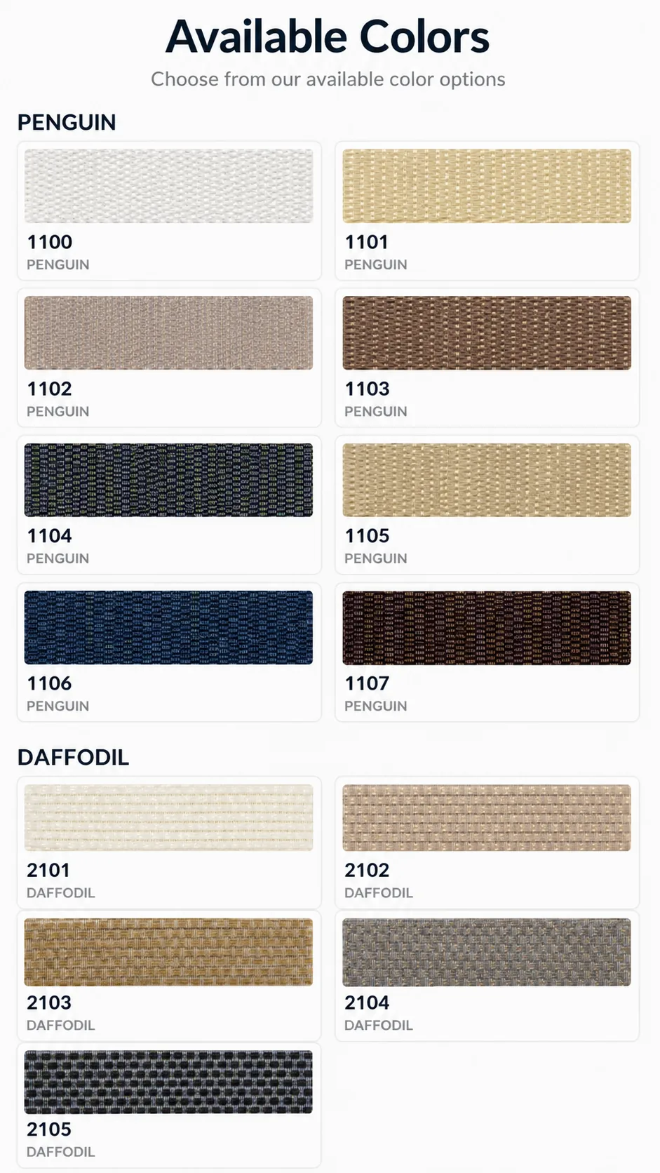 Pleated Blinds available color catalog page 6