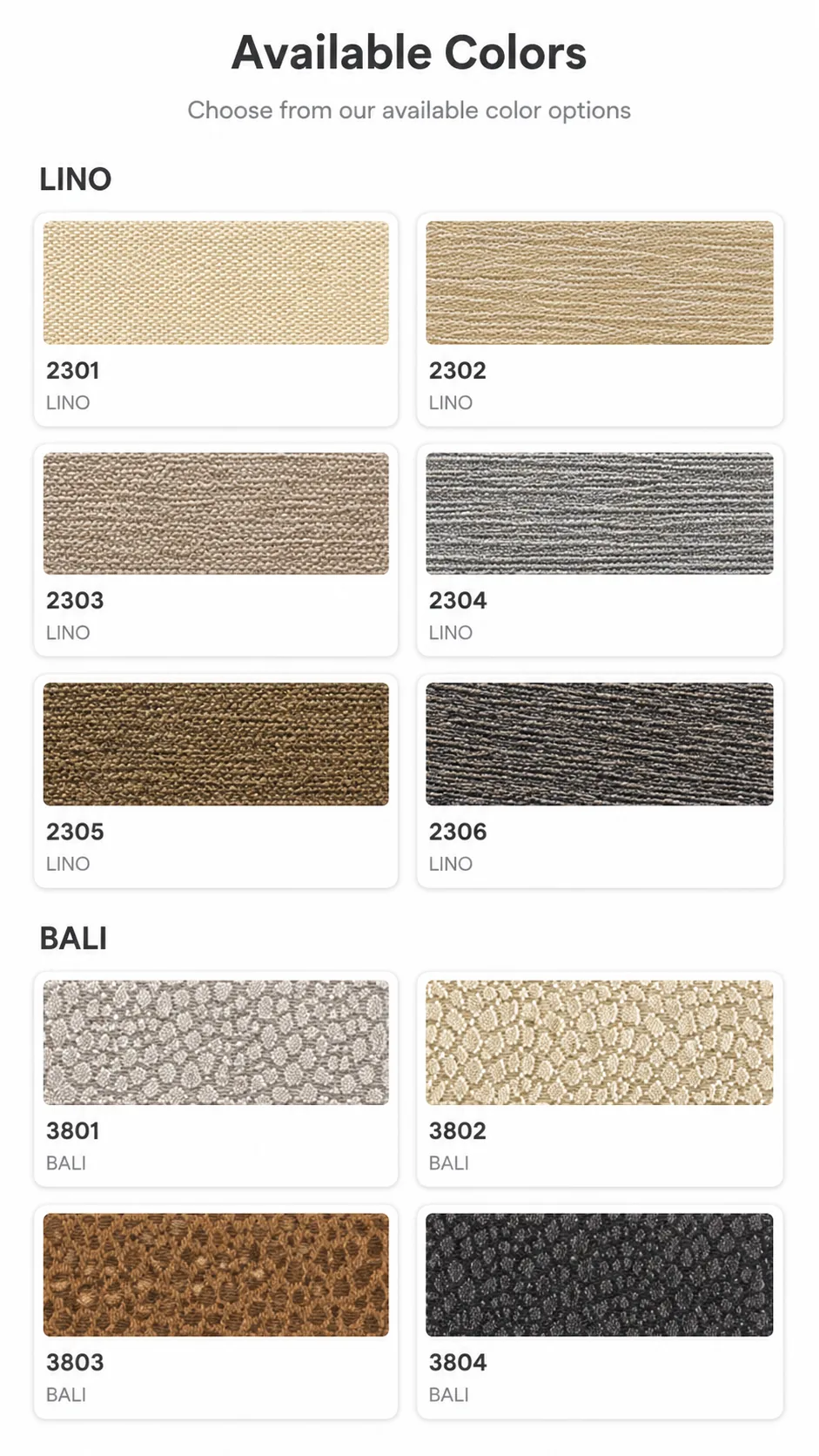Pleated Blinds available color catalog page 14
